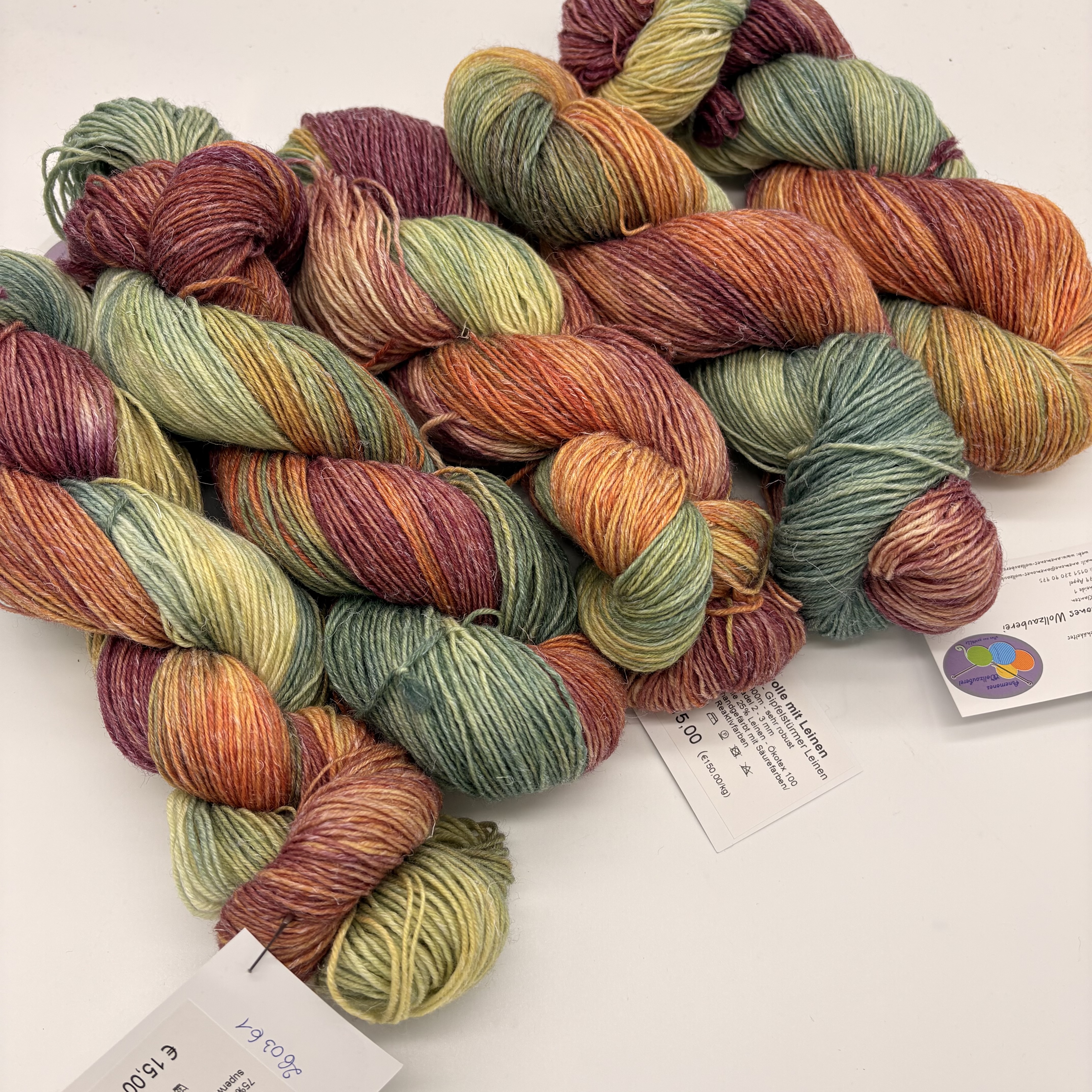 Sockenwolle mit Leinen