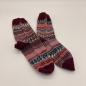 Preview: handgestrickte Socken Gr. 30-32 weinrot/rosa