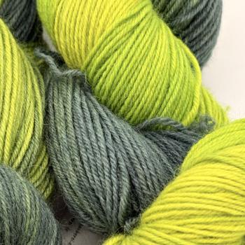 Sockenwolle 4-fach 100g - anthrazit-neongrün