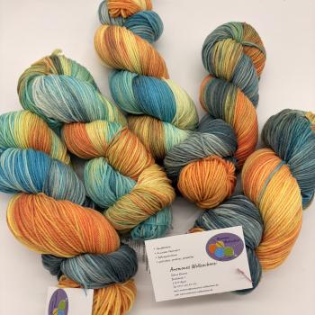 Sockenwolle Merino hightwist handgefärbt