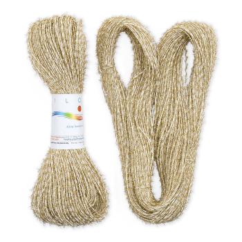 weiß-gold Fluffy Glitter