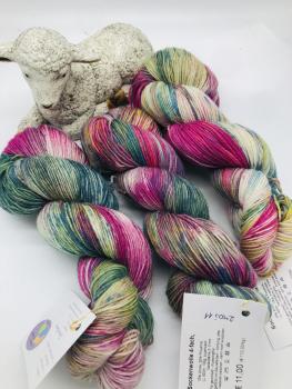 Sockenwolle 4-fach 100g - grün-fuchsia-bunt