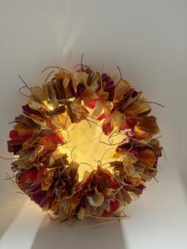 FrWinterkranz aus Papiergarn