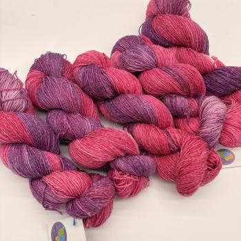 Sockenwolle mit Leinen handgefärbt