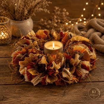 Preview: Herbstkranz aus finnischenm Papiergarn
