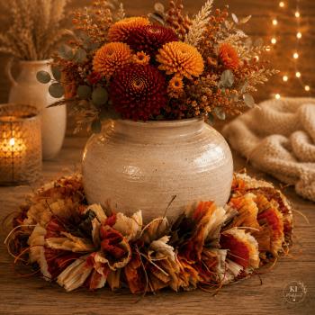 Preview: Herbstkranz aus finnischenm Papiergarn