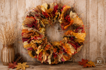 Herbstkranz aus finnischenm Papiergarn