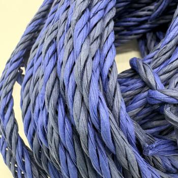 Preview: finnischer Papierzwirn 0,32/4 - ca. 25 Meter - royalblau/blaugrau