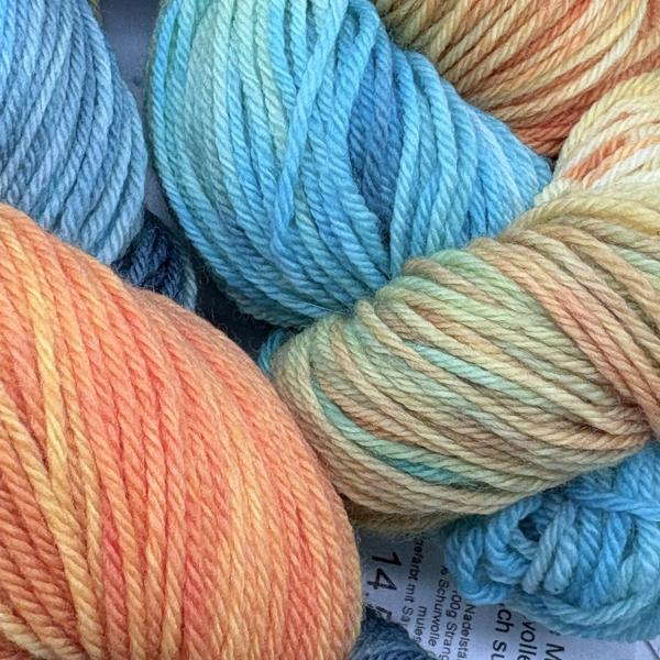 Sockenwolle Merino hightwist handgefärbt