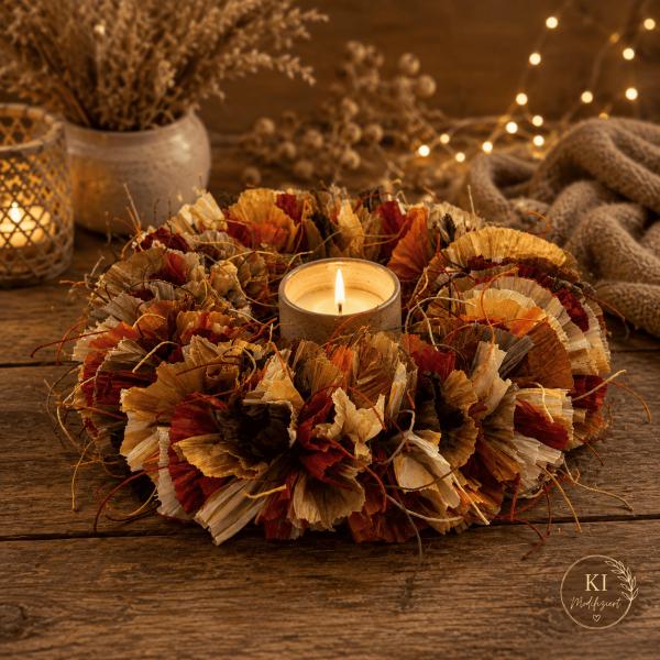 Herbstkranz aus finnischenm Papiergarn