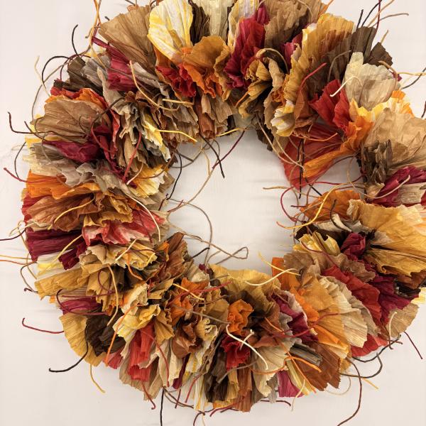 Herbstkranz aus finnischenm Papiergarn